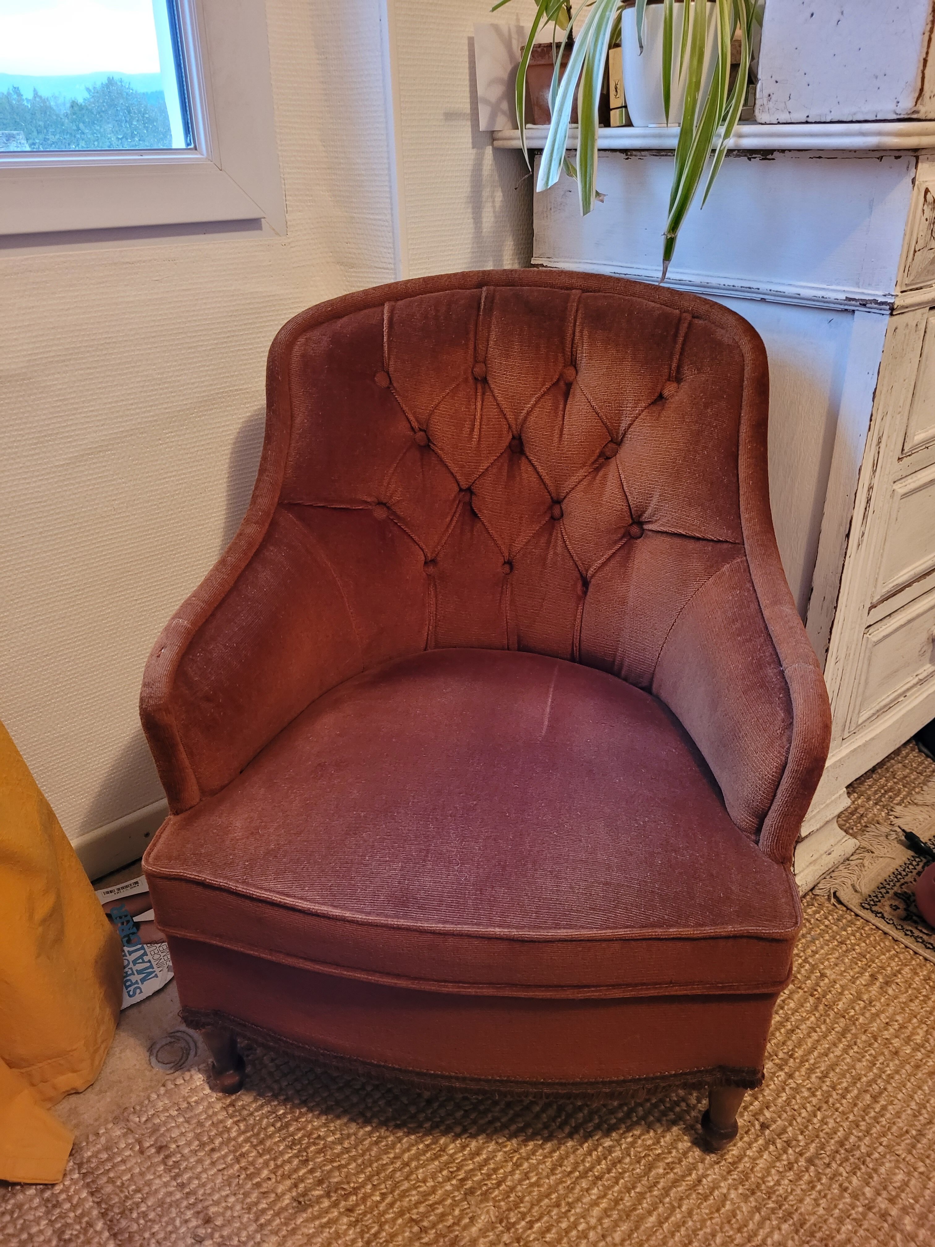 Vintage velvet armchair