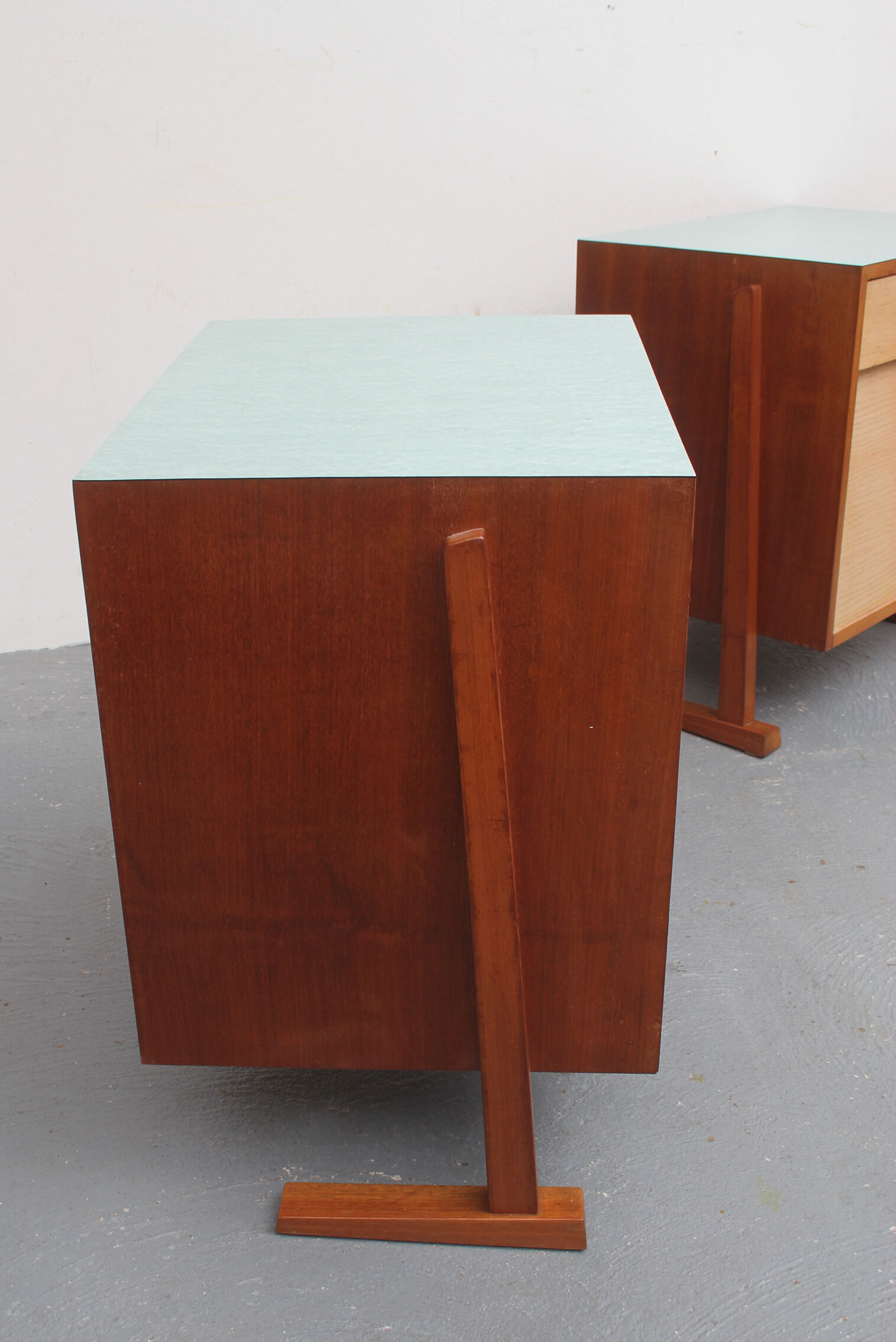 Pair of bedside tables bicolor and formica 1950