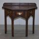 Antique Leather Studded Console Table in Gothic Pugin Style Restored