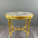Table Guéridon En Bois Doré, Style Louis XVI, XIXe Siècle