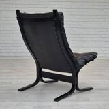 1970’s, Norwegian design, "Siesta" lounge chair by Ingmar Relling, black leather, bentwood.