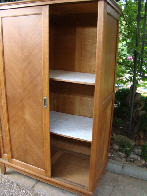 Sliding cabinet veneered vintage oak 50/60