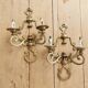 Pair of vintage brass wall sconces - 2 arms - Classic style