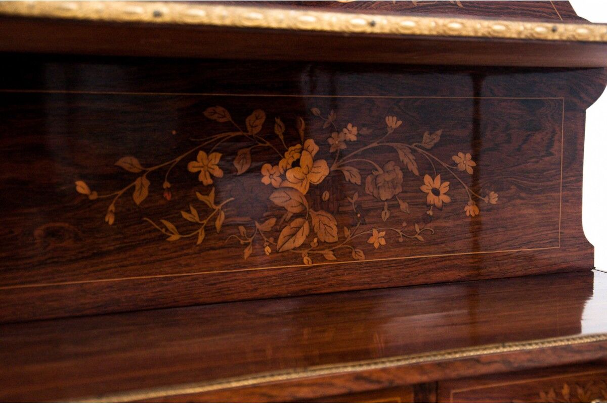 Inlayed desk, Napoleon III, France, circa 1870. Antique.