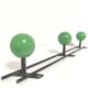 Porte-manteaux patères boules bois vert