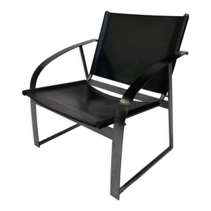 Fauteuil vintage selle - cuir