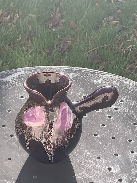 Coffee or tea service in enameled ceramic by Marius Giuge, artisan potter in Vallauris,