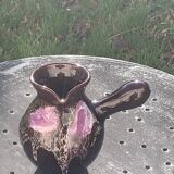 Coffee or tea service in enameled ceramic by Marius Giuge, artisan potter in Vallauris,