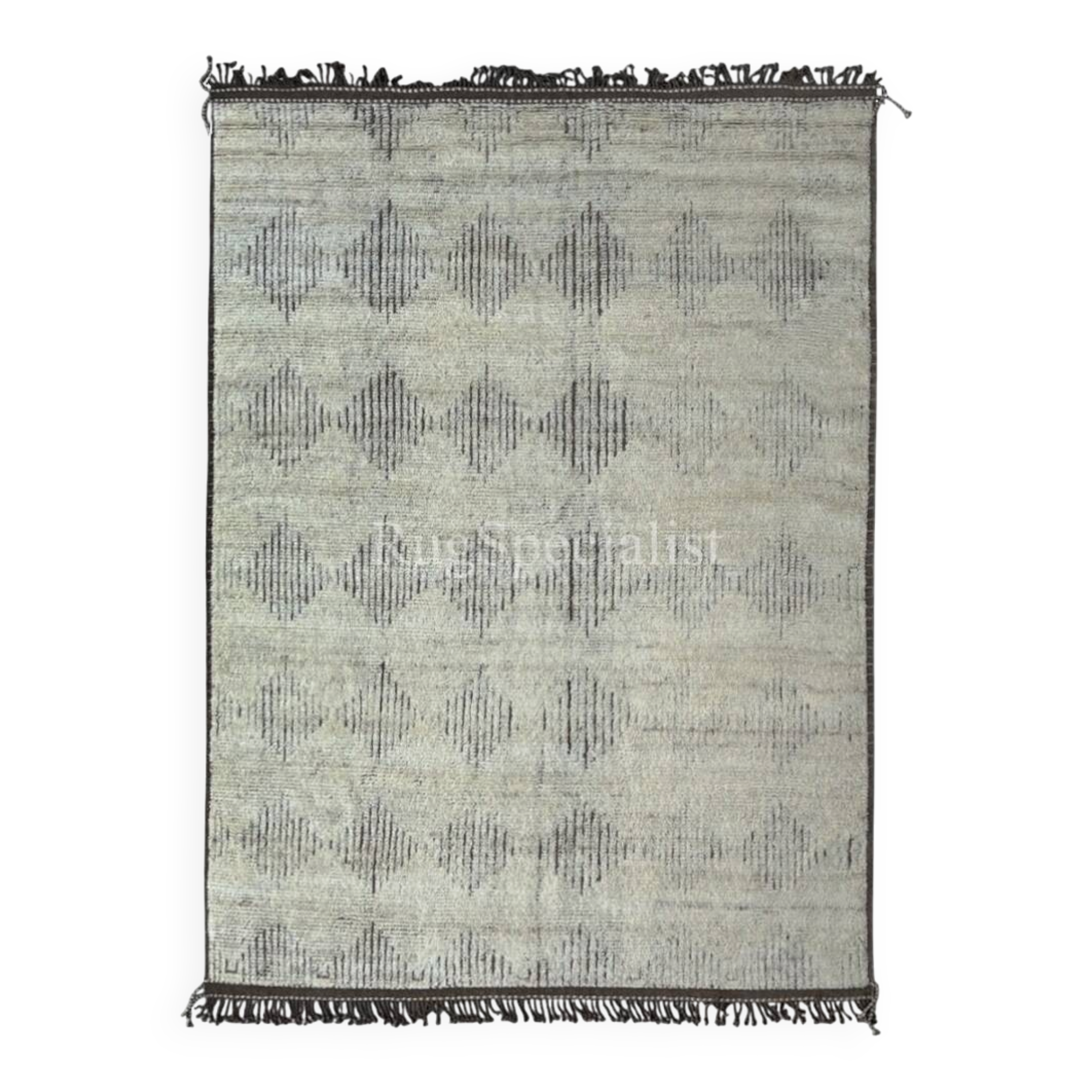 Modern Moroccan Design Berber Rug. 100% Wool. Handmade Beni Ourain Carpet
