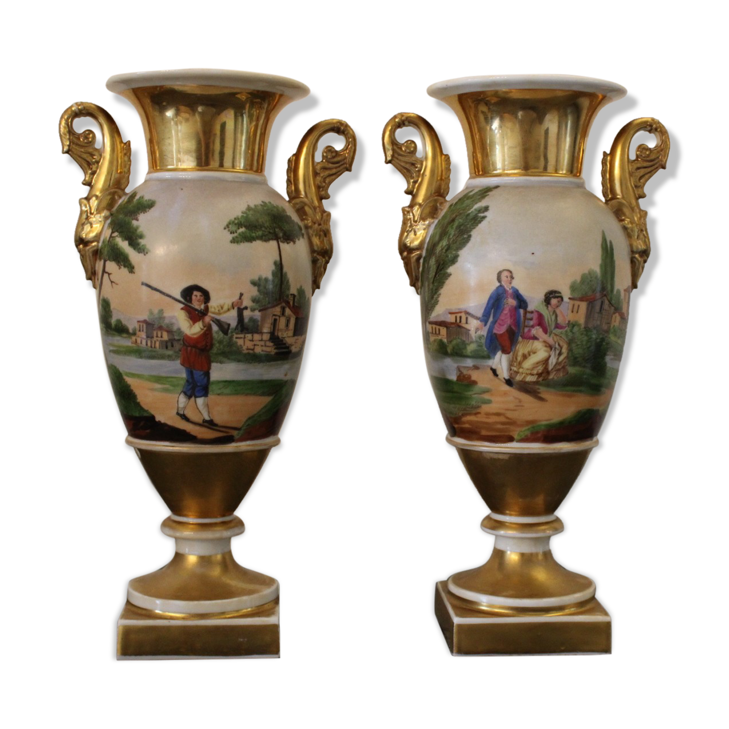 Pair of porcelain vases from Paris