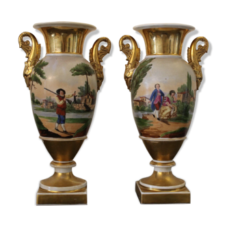 Pair of porcelain vases from Paris