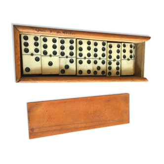 Jeu de dominos ancien os et ébène