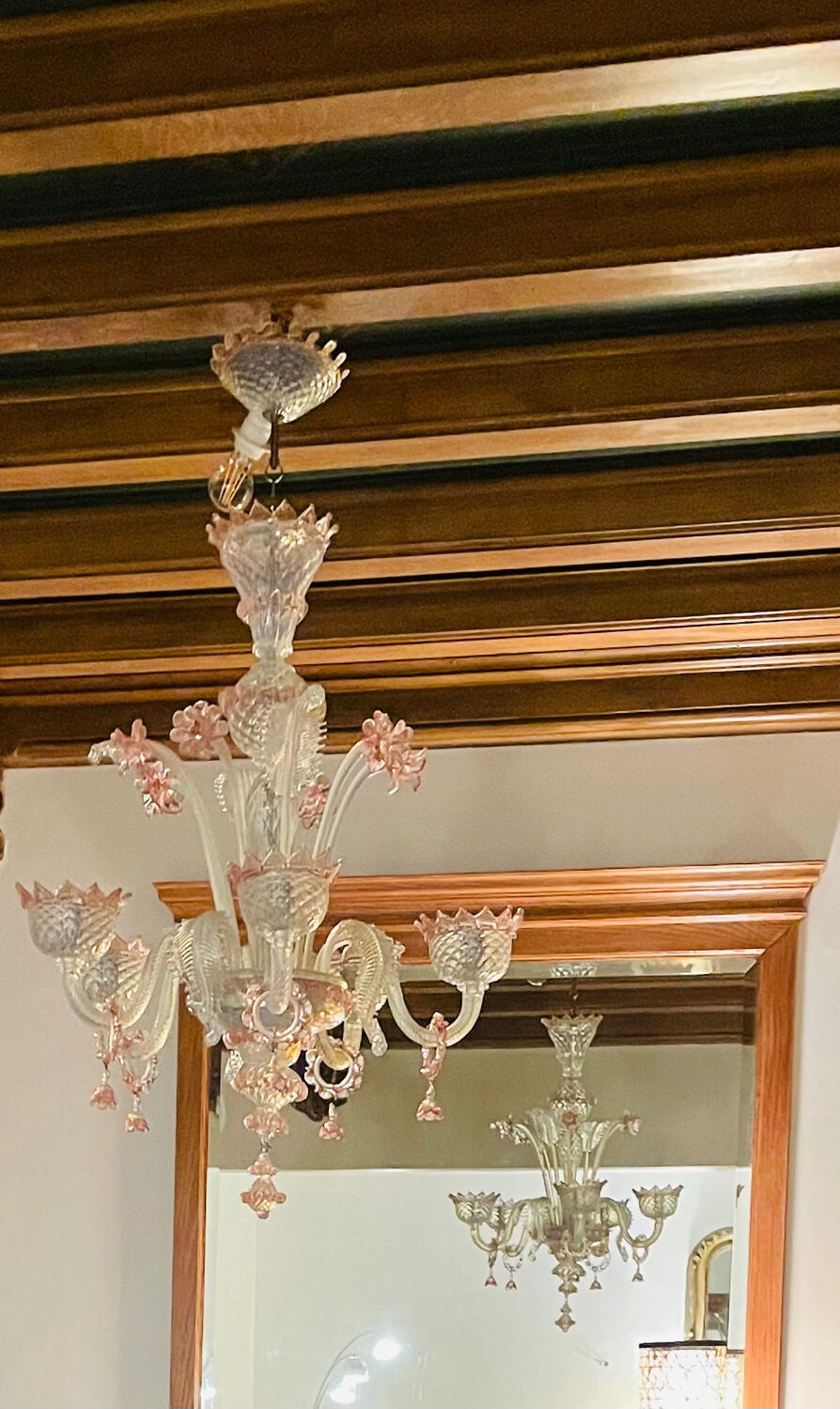 Pink Murano chandelier