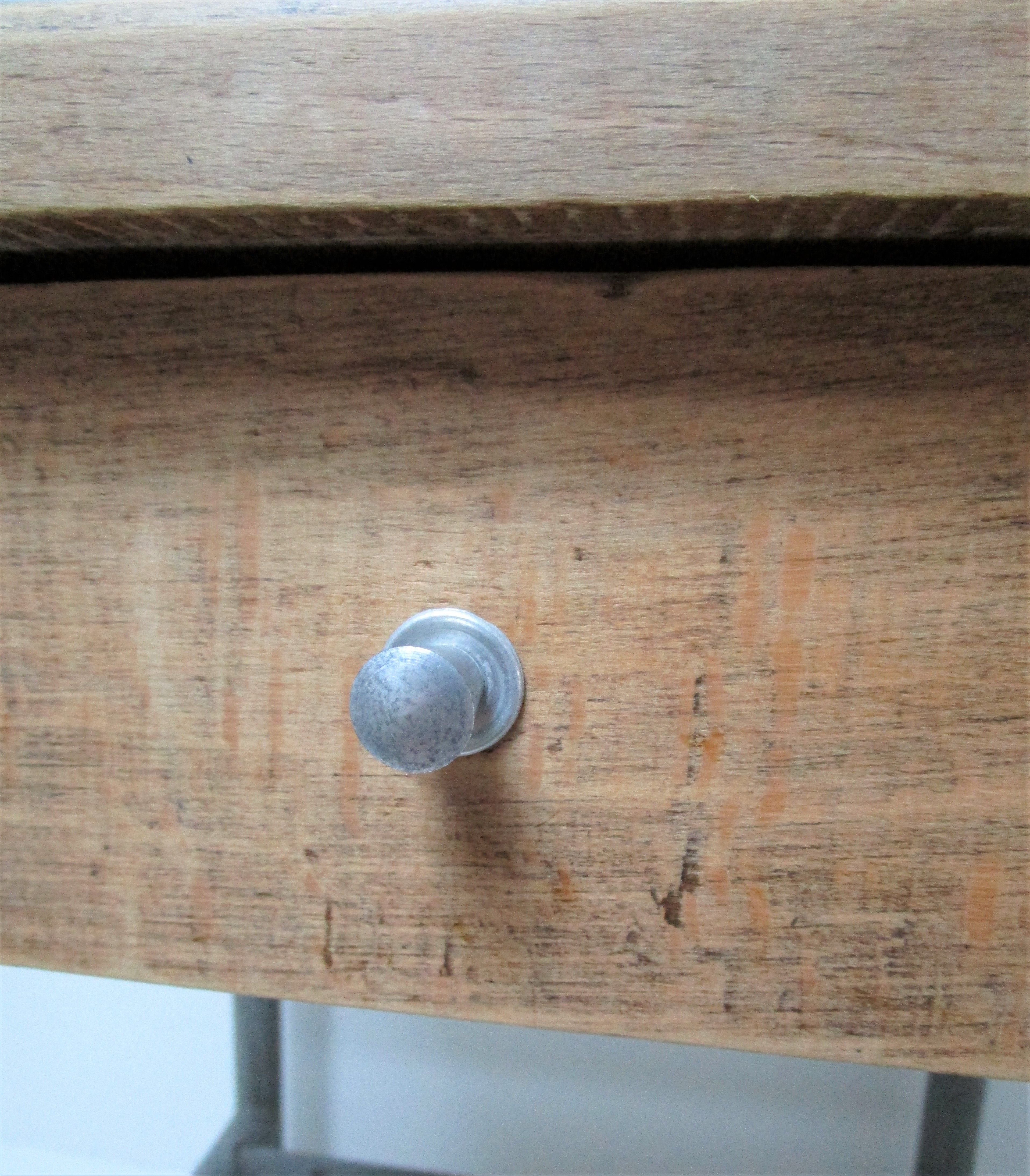 Bedside of boarding school wood vintage metal 50 s