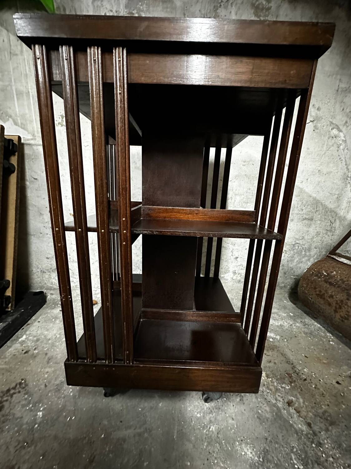 Revolving bookcase in mahogany and marquetry - art deco