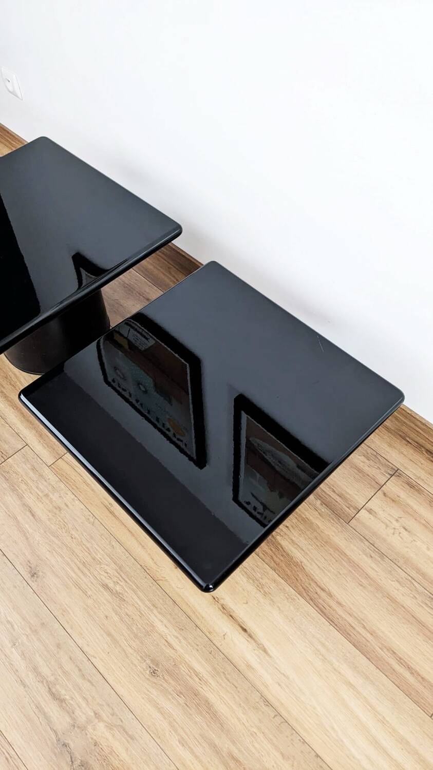 Lot de 2 tables basses gigognes Cidue, années 70