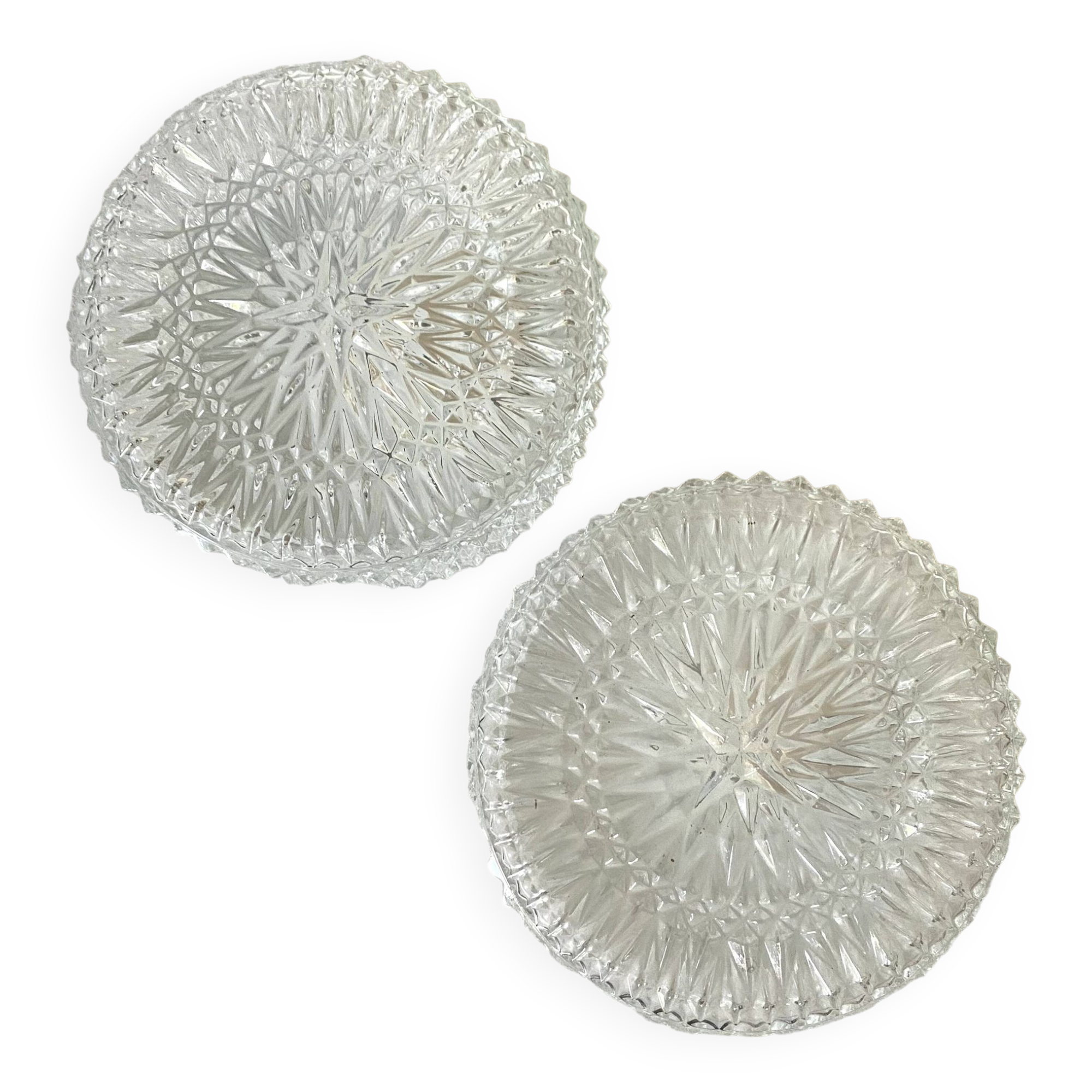 Pair of vintage glass ceiling lights