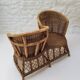 Vintage rattan confidant sofa