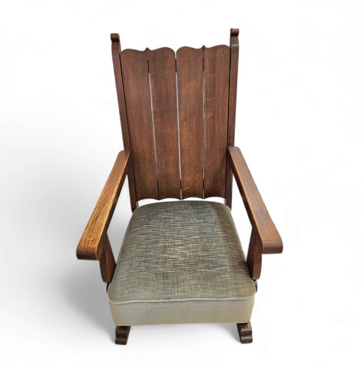 Oak arm chair 1930s  Height 110 Depth 70 Width 75 Seat height 46 cm