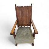 Oak arm chair 1930s  Height 110 Depth 70 Width 75 Seat height 46 cm