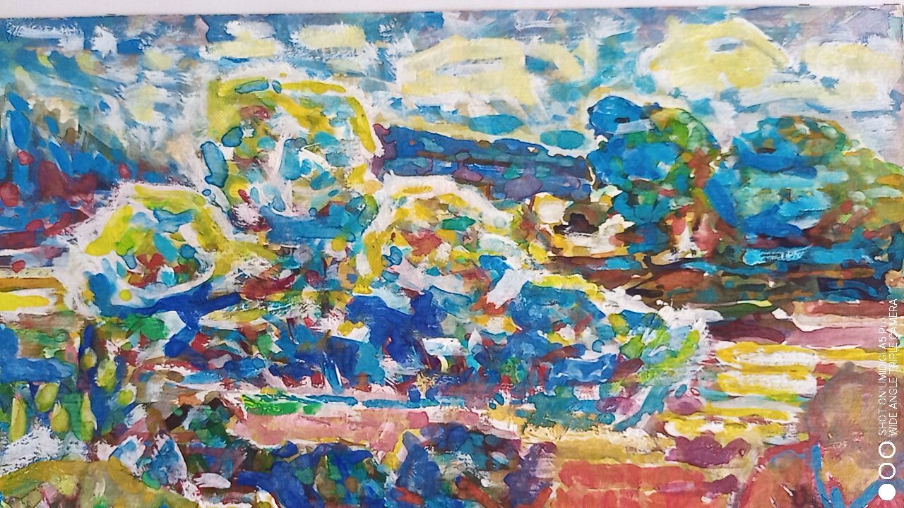 Pierre Lacroux (1909-1993) Gouache - 24 x 32 cm -landscape and character - 1978