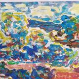Pierre Lacroux (1909-1993) Gouache - 24 x 32 cm -landscape and character - 1978