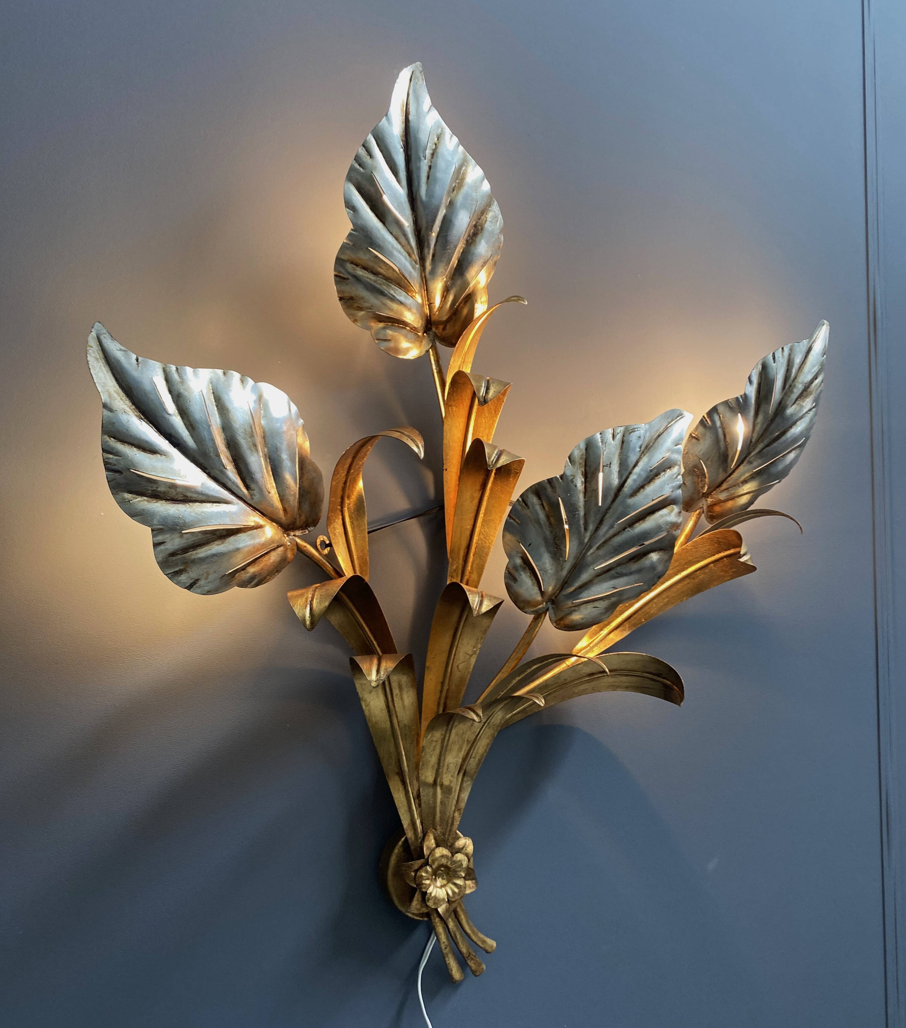 Hans Kögl large wall lamp Hollywood regency style 1970s