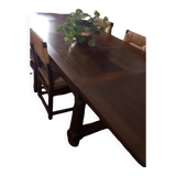 Solid walnut manor table (extendable) with chairs