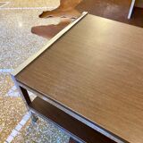 Coffee table in wood and chrome metal from the 70s