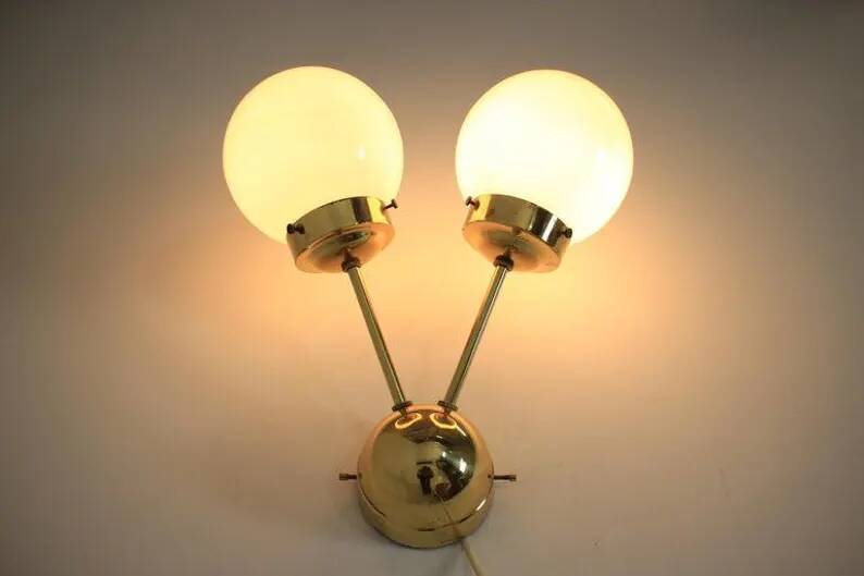 Space age sputnik brass wall lamps - 1970s, more pieces available