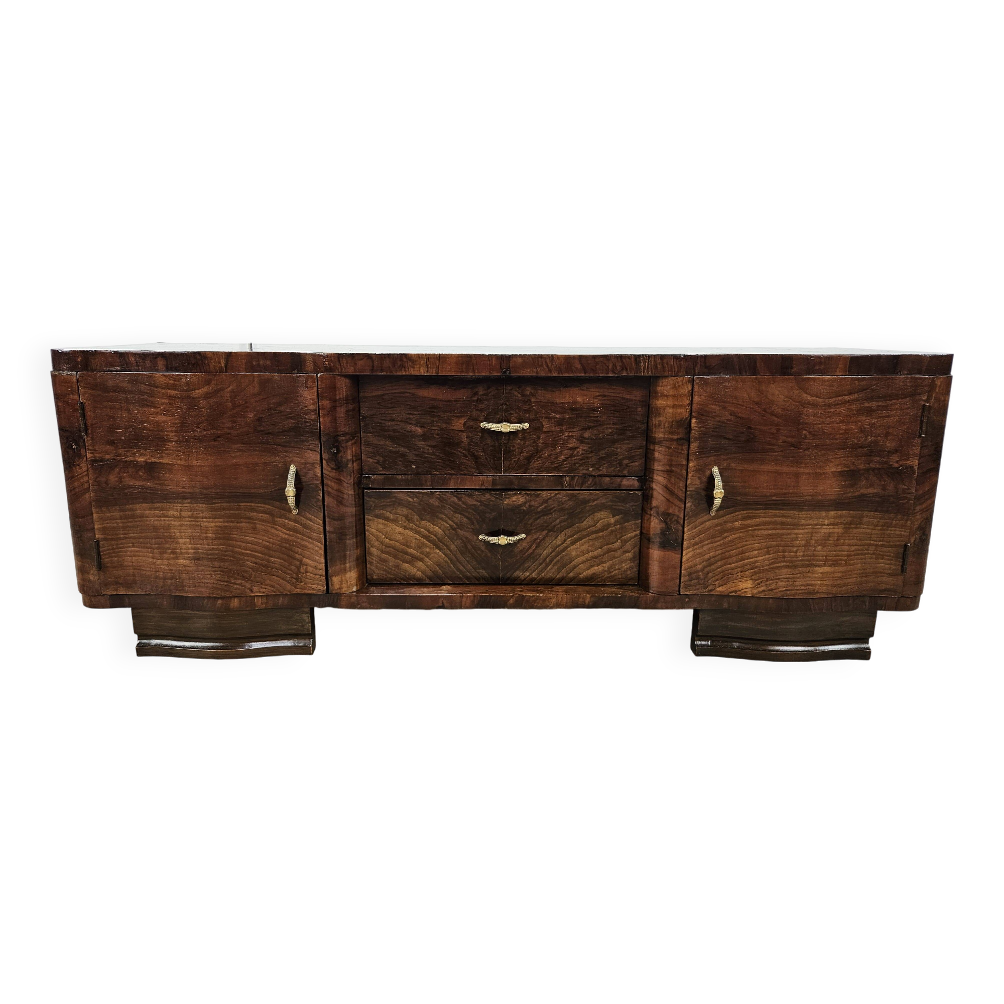 Art Decò console in mahogany burl