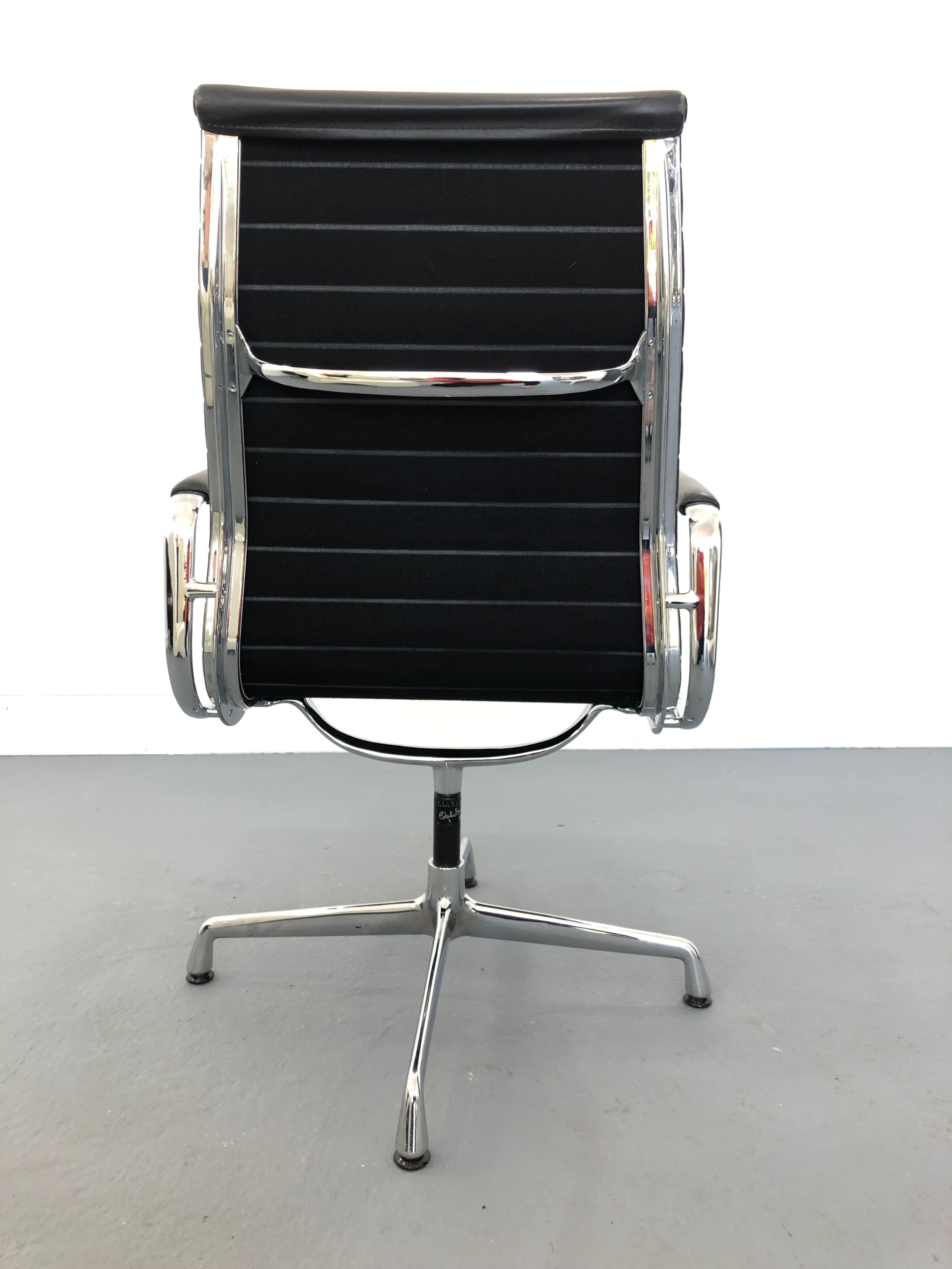 Black leather Ea-109 armchair by Charles Eames for Vitra
