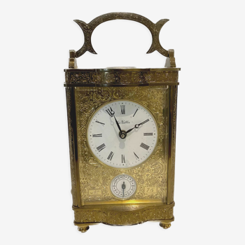 Officer's clock in bronze chiseled in its case of origin XIX century