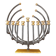 Menorah Hanoukia gold and silver plated, made in Israel by Karshi, 1970