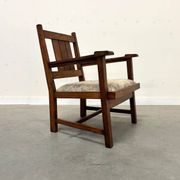 Fauteuil en chêne de l'École de La Haye, Art Déco néerlandais vers 1920 (2 sur 2)