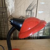 Desk lamp "Col de Cygne Aluminor Red Pop Art France - 1970 in Metal
