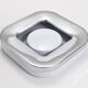 Square white ashtray Ico Parisi, chrome and melamine by Lamperti, Italy, 1970s.