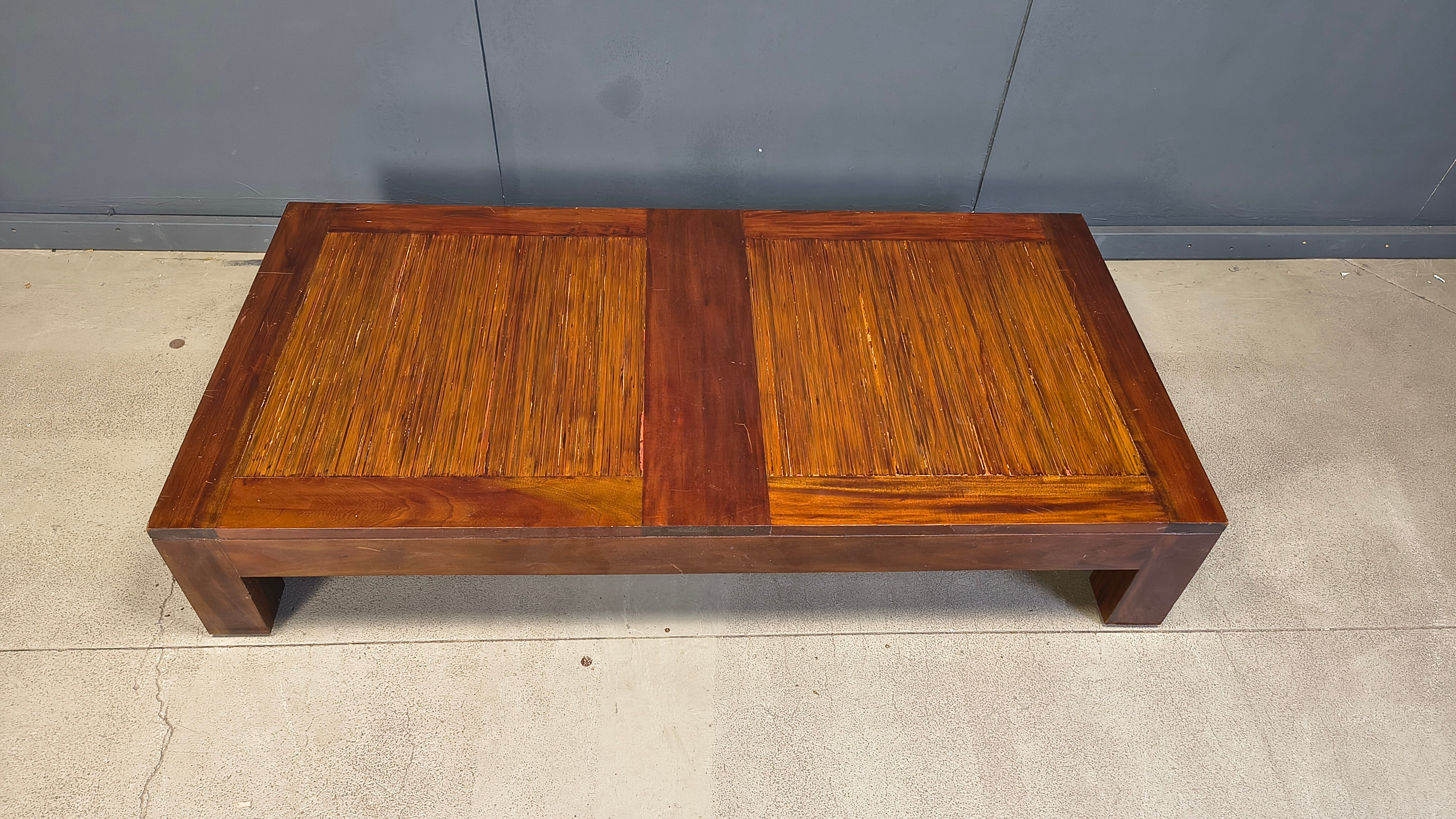 XXL coffee table in bamboo, 1980s