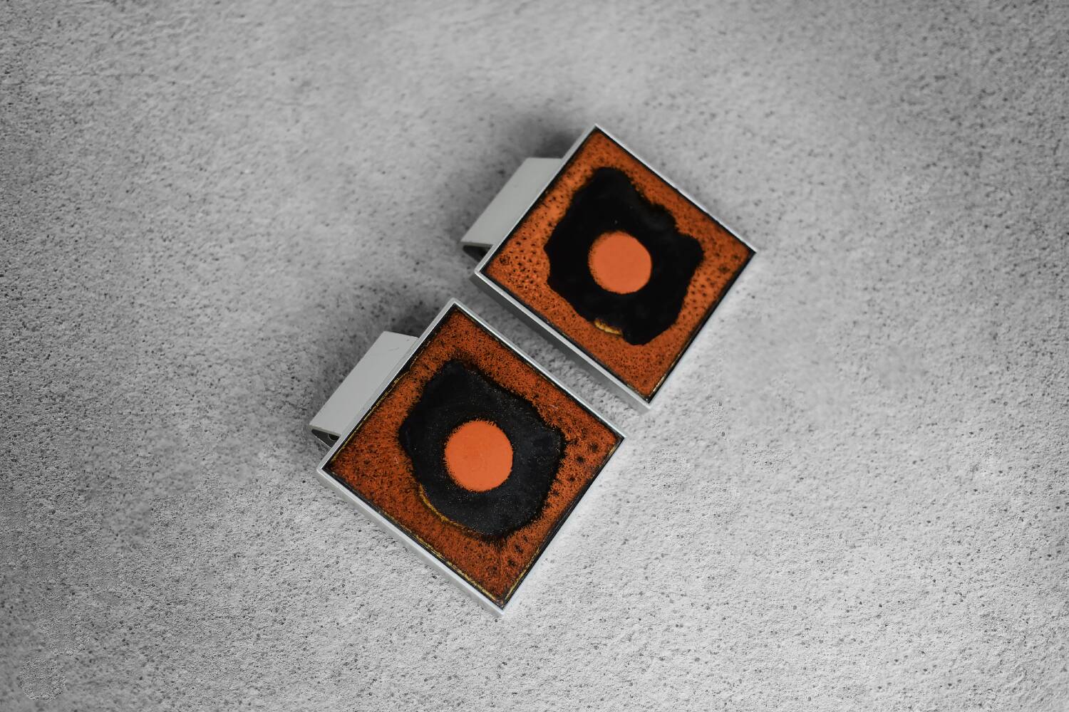 Vintage Brutalist Metal and Ceramic Entrance Door Handle by Juliette Belarti, 1960s, Set of 2