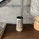 Glazed cylindrical stoneware vase