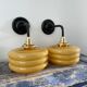 Pair of art deco opaline wall lights