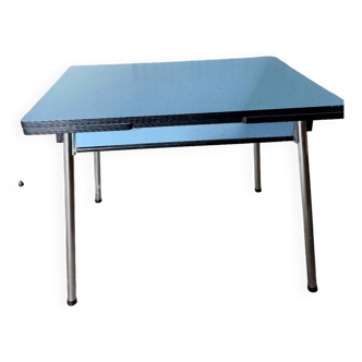 Blue formica table