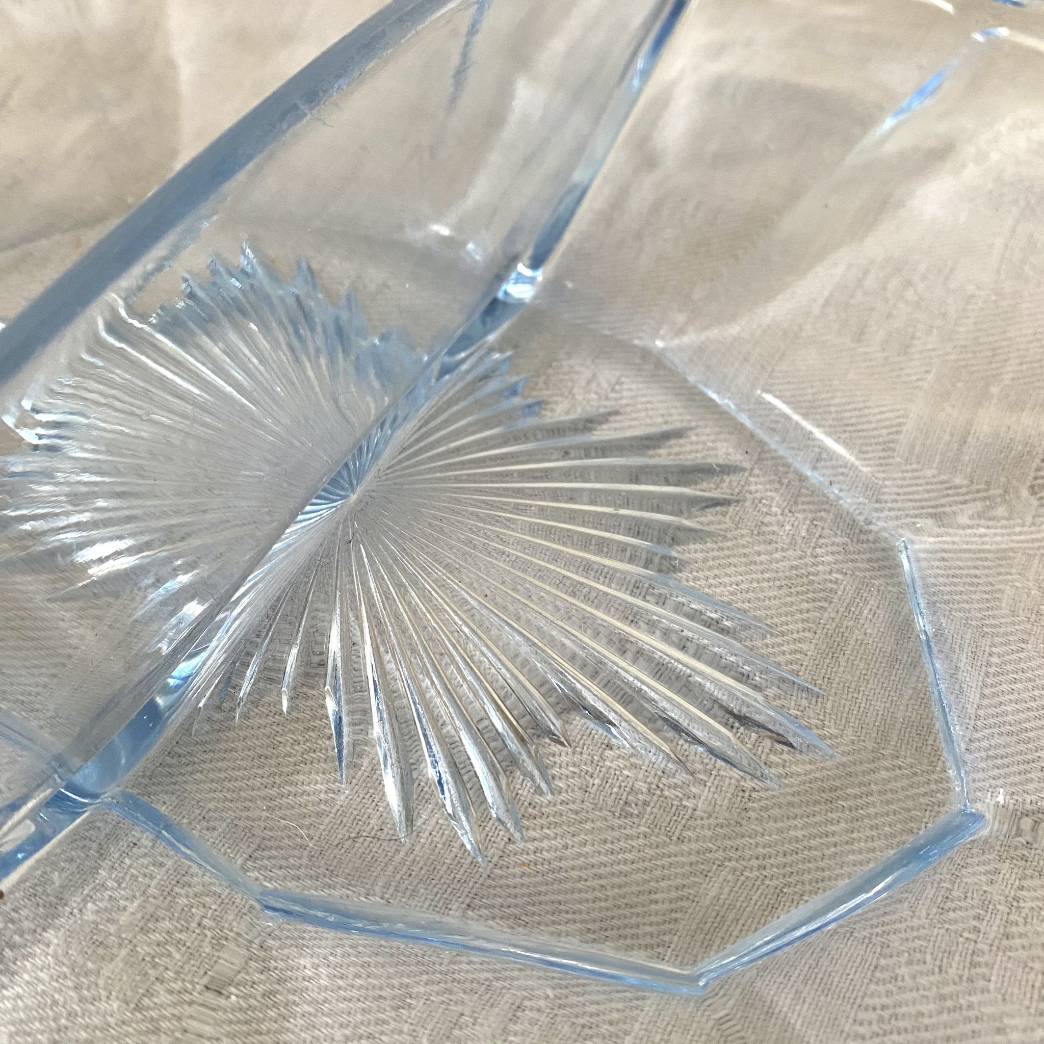 Plat serviteur en verre années 50