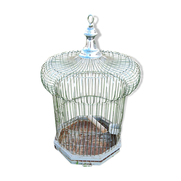 Large old iron parrot cage