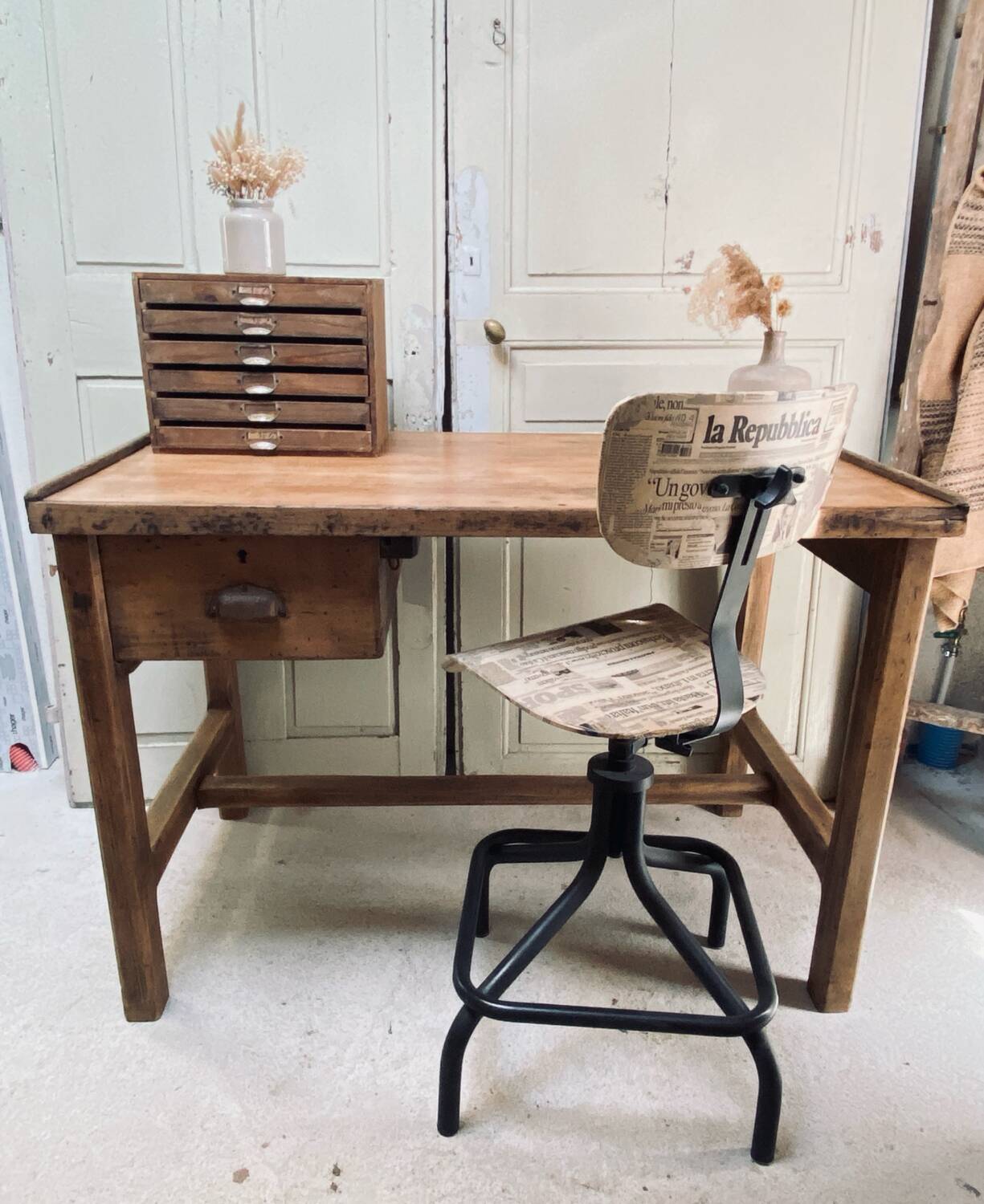 Antique workshop desk