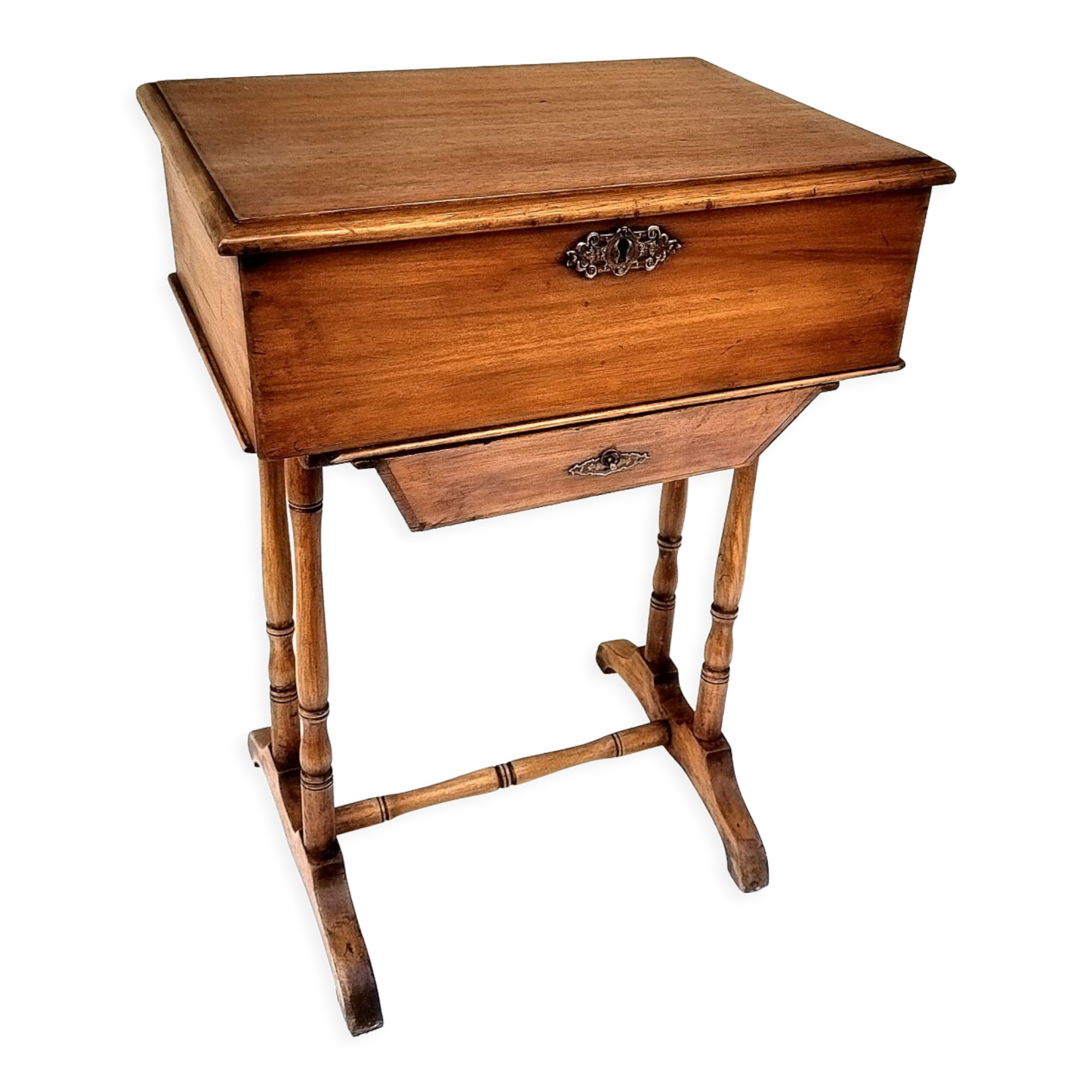 Old wooden sewing box