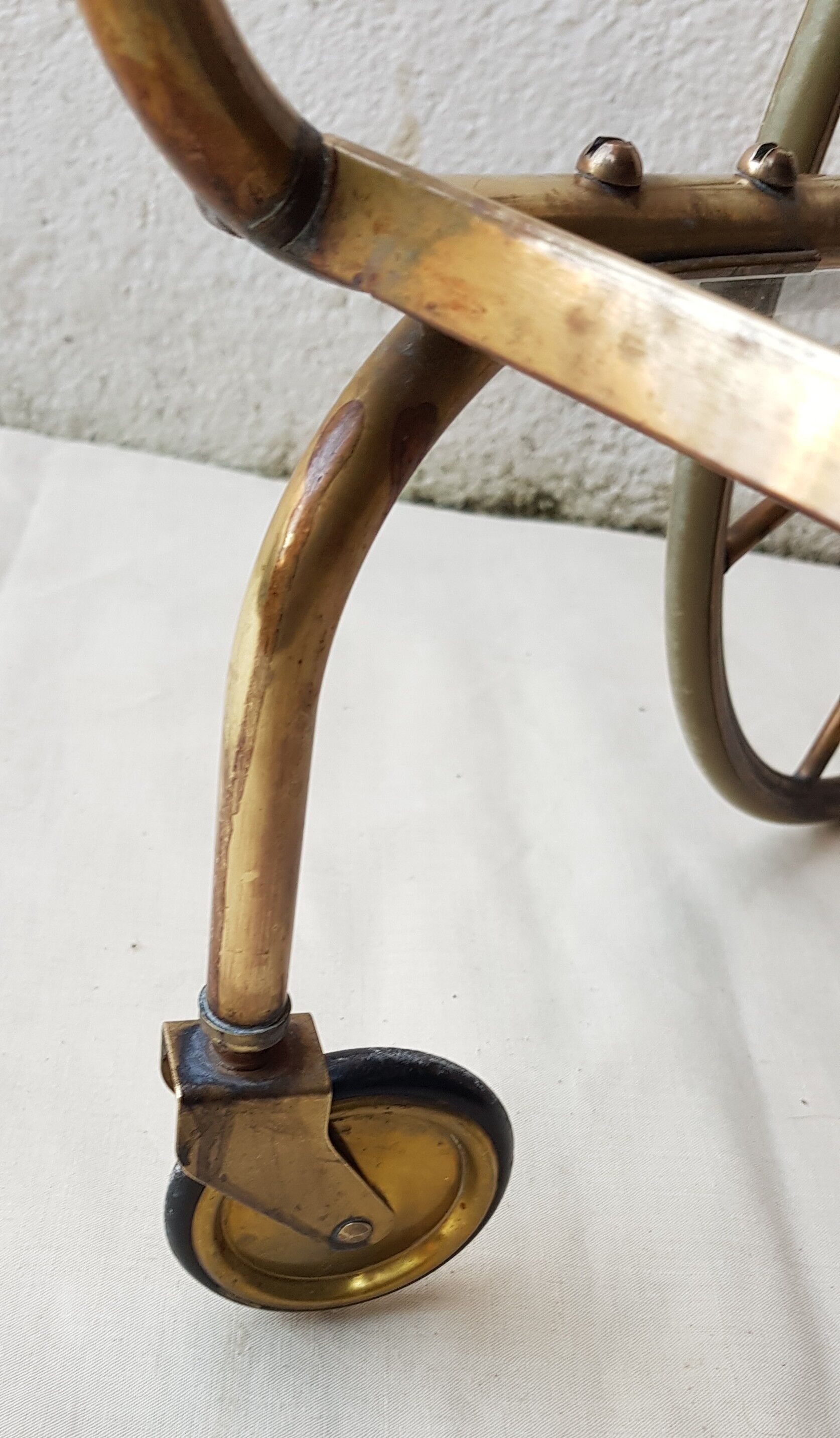 Brass and glass dessert