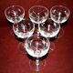 Set of 6 vintage walking glasses in engraved blown glass - aperitif rum bistrot 10cm