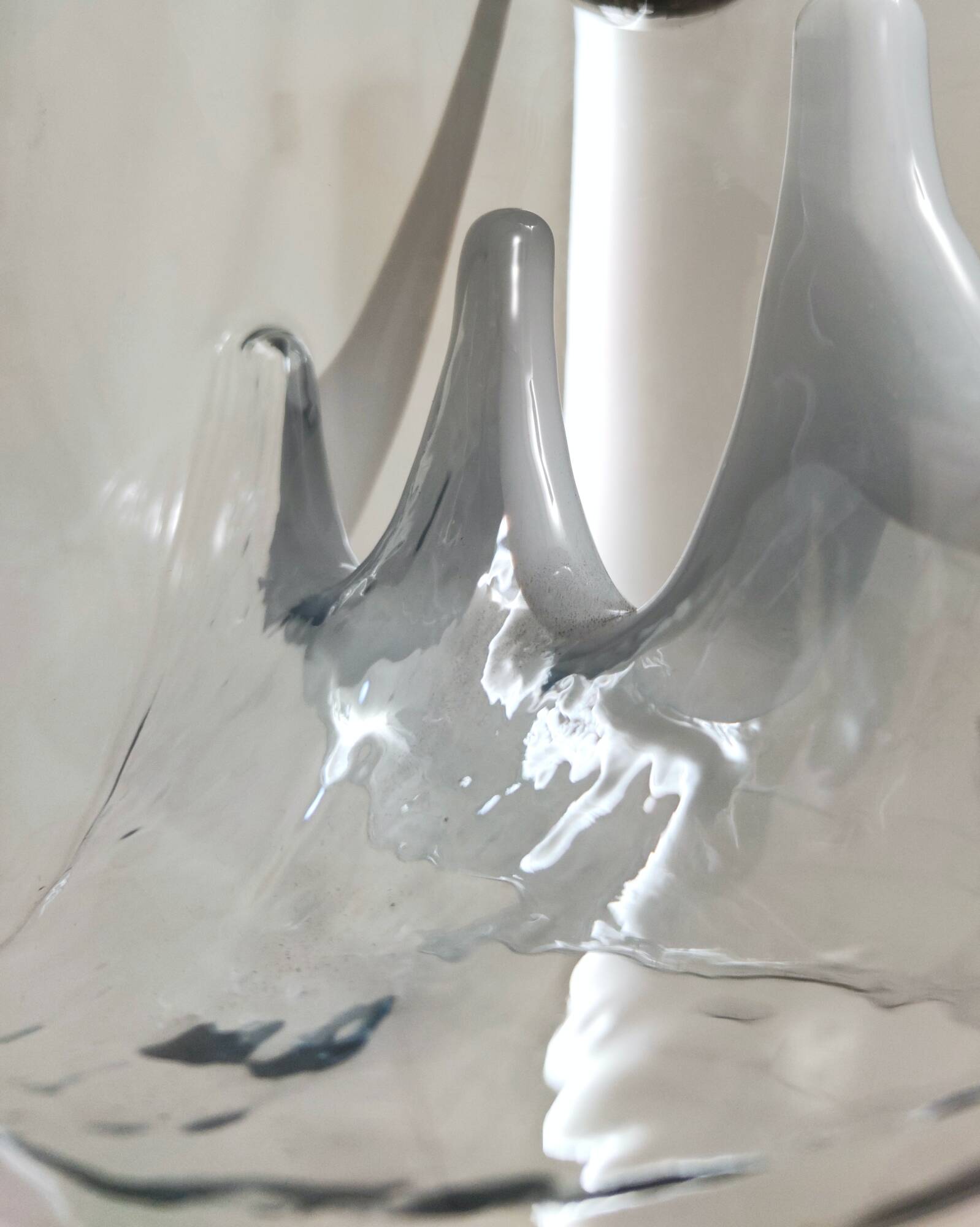 Murano Glass and Varnished Metal Pendant by Toni Zuccheri for Venini, Italy