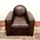 Leather club armchair
